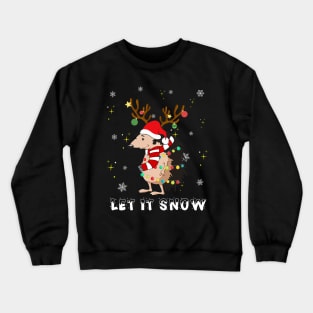 Hedgehog Let It Snow Christmas Dog Lights Crewneck Sweatshirt